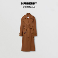 博柏利 BURBERRY 2021早秋女士暖胡桃色 口袋细节羊毛束带大衣 80389301 06