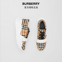 博柏利 BURBERRY 2021早秋 男士典藏米色 Vintage 格纹棉质运动鞋  80468261 41