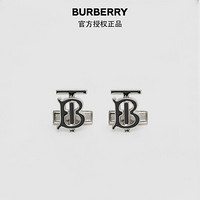 博柏利 BURBERRY 2021早秋男士 钯金色 / 黑色 专属标识图案珐琅拼镀钯金袖扣 80356991