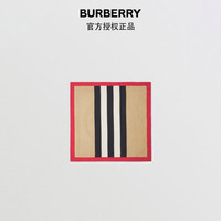 BURBERRY 博柏利 2021早秋男女通用款 典藏米色 标志性条纹拼徽标图案丝质方巾 80417331