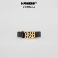 博柏利 BURBERRY 2021早秋女士 黑色 双专属标识皮革腰带 80367481 M