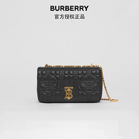 博柏利 BURBERRY 2021早秋女士 黑色Lola – 小号徽章嵌花绗缝羔羊皮萝纳包  80418571