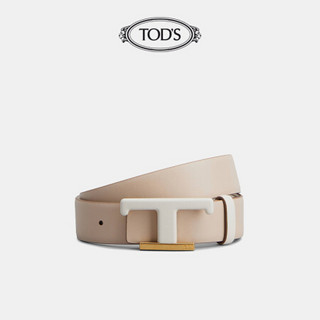 TOD'S官方2021秋冬新款女士双面撞色牛皮腰带皮带潮流装饰3cm 米/杏 90cm