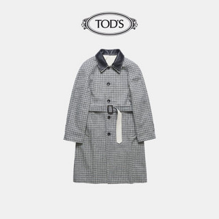 TOD'S官方2021秋冬新款男装中长款双面风衣男休闲大衣外套 白/灰 S