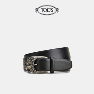 TOD'S官方2021秋冬新款男士黑色牛皮绒面腰带皮带装饰3.5cm 黑色 95cm