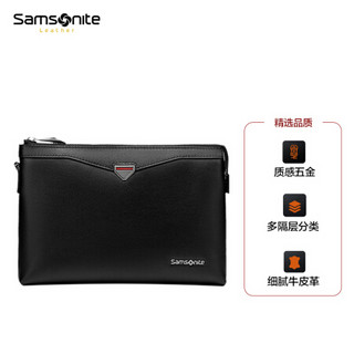 Samsonite 新秀丽 信封包男士手拿包时尚休闲商务手包手抓包 送老公送男友 NV4 黑色