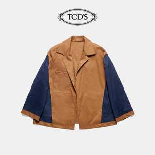 托德斯 TOD'S官方2021秋冬新款女装女士双面两色大衣风衣宽松外套 棕色/深蓝 36