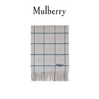 Mulberry/玛珀利2021秋冬新款三色羔羊毛窗格纹围巾VS4573 象牙色
