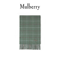 Mulberry/玛珀利2021秋冬新款三色羔羊毛窗格纹围巾VS4573 剑桥绿