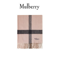 Mulberry/玛珀利2021秋冬新款大号羔羊毛格子围巾VS4246 浅粉红色和炭灰色