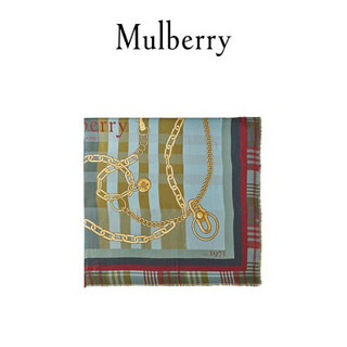 Mulberry/玛珀利2021秋冬新款经典格纹印花方巾VS4595 苔藓色