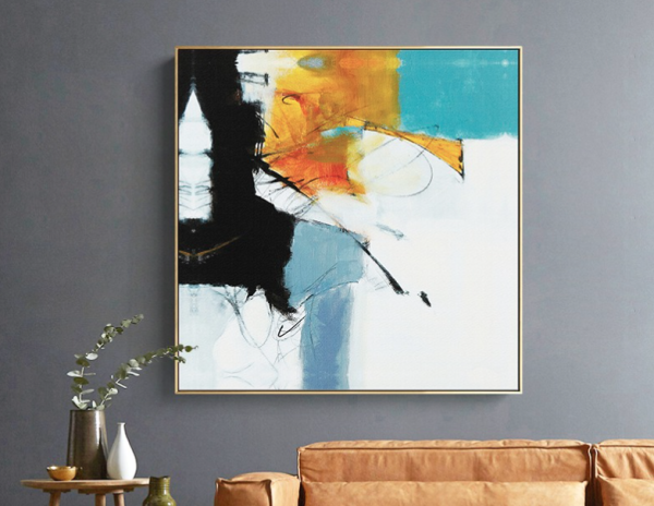 海龙红追光造梦45x45cm大幅抽象玄关装饰画