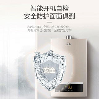 海尔（Haier）天然气热水器16升水气双调恒温变频节能燃气热水器JSQ30-16-D11(12T)