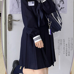 尺呎间 晓川女子 jk制服 秋冬纯色褶裙 绀色