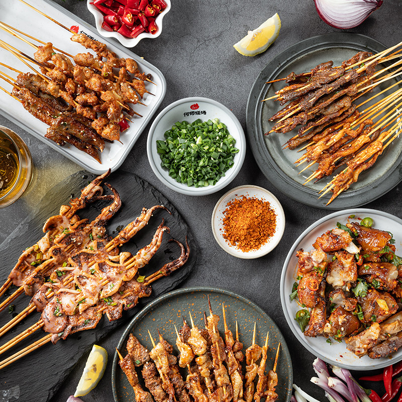 何师烧烤 烧烤肉串 2-3人份 85串品类榜商品京东自营￥109.267