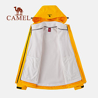 骆驼 冲锋衣女三合一可拆卸二件套防风防水春秋外套男 T1W145170，暖白，女款 XL
