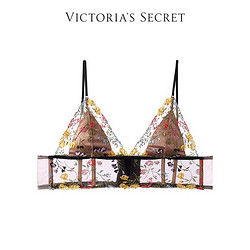 VICTORIA'S SECRET 维多利亚的秘密 维密 花卉刺绣网纱性感内衣女大胸显小透气超薄法式三角杯文胸