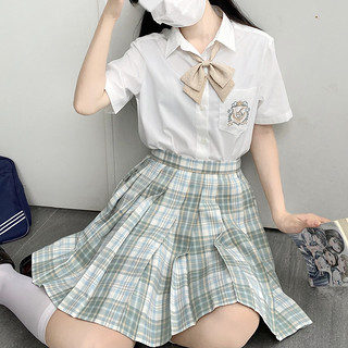 Swallowjk 燕子家的JK校服 四季奶青 JK制服 女士格裙 42cm S