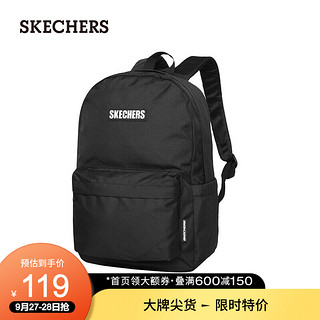 SKECHERS 斯凯奇 Skechers斯凯奇新款男女同款简约实用双肩背包时尚休闲包L319U033 深黑色/002K