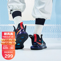 QIAODAN 乔丹 男鞋运动鞋全掌气垫复古休闲鞋机能跑步鞋男 XM35200202 黑色/虚拟红 42.5