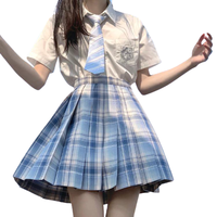 春日制服部 酒酿白云 JK制服 女士格裙 蓝色 42cm S