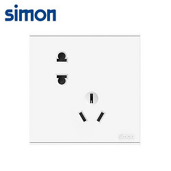 simon 西蒙电气 西蒙(SIMON) 开关插座面板 86型面板 斜五孔插座 象牙白色 721184