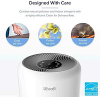 LEVOIT 空气净化器 H13 HEPA 空气过滤器，适用于敏感人群，对抗 99.97% 的花粉灰尘烟雾