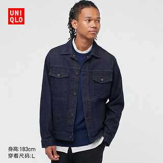 男装春秋款牛仔茄克(水洗产品) 439577 优衣库UNIQLO 深灰色160/76A/XS