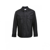 SELECTED 思莱德 男士皮夹克 421110010E40 黑色 XL