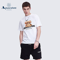 Aquascutum 雅格狮丹 夏男女同款时尚简约休闲印花T恤