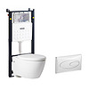 KOHLER 科勒 K-25255T-BW-0+6283T-PNE-CP+K4141T-2P-0 壁挂式马桶套装