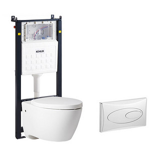 KOHLER 科勒 K-25255T-BW-0+6283T-PNE-CP+K4141T-2P-0 壁挂式马桶套装