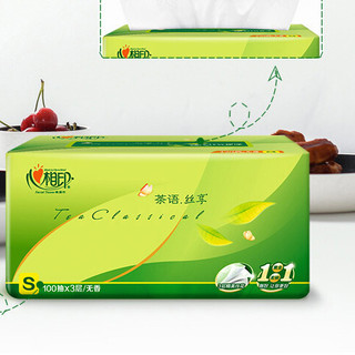 心相印 茶语丝享系列 抽纸 3层*100抽*4包(190*132mm)
