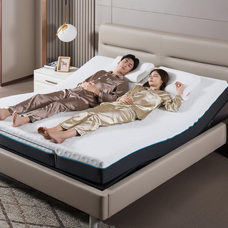 京东京造 JZ4177 智能电动床+床垫 米灰色 1.5m床