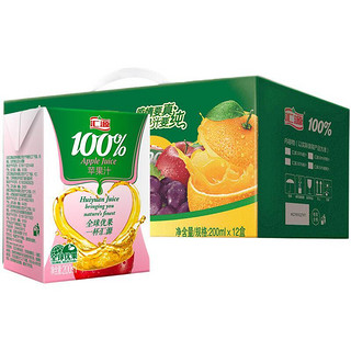 100%果汁苹果汁 200ml*12盒 多种维生素饮料礼盒装整箱