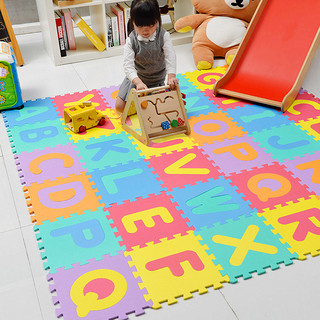 明德Meitoku儿童拼图泡沫地垫宝宝英文字母爬行垫PE拼接爬爬垫26片 英文字母拼图 30*30*1.0cm
