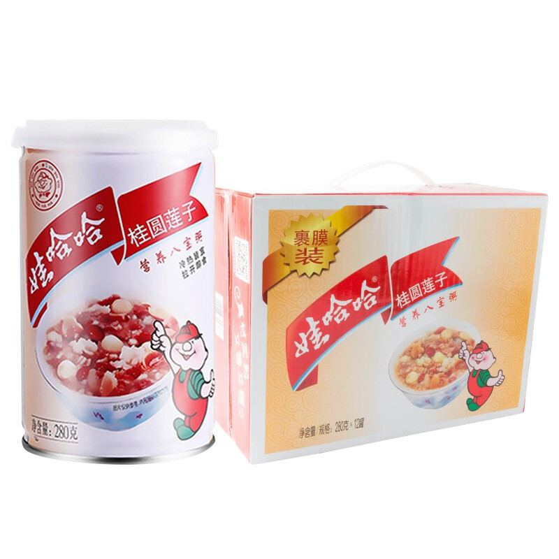 娃哈哈 八宝粥280/360g*12罐哇哈哈桂圆莲子五谷营养早餐清甜不腻方便