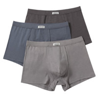 grace 洁丽雅 男士平角内裤套装 WK0005-2 3条装(蓝灰+深灰+棕色) XL