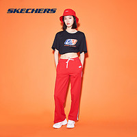 SKECHERS 斯凯奇 Skechers斯凯奇春夏新款字母LOGO针织短袖圆领运动T恤男女同款情侣款L121U173