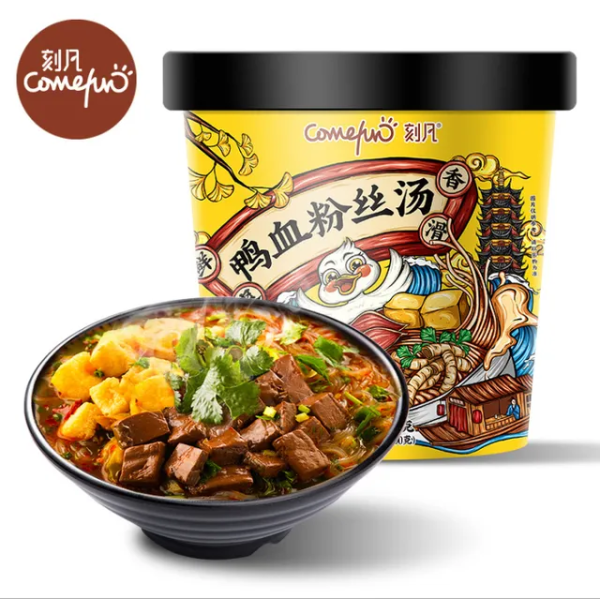 CAFINE 刻凡 国潮桶装鸭血粉丝汤方便面150g 速食夜宵休闲零食