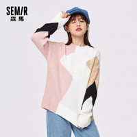 Semir 森马 14010070102 女士撞色拼接毛衣