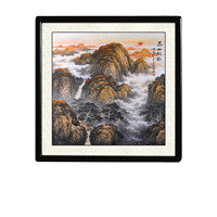 尚得堂 卓朝赋《泰山秋韵》118x118cm 宣纸 圆角黑色实木框