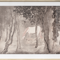 仟象映画 成军 中式风景装饰画《A款-镜中》70x40cm 油画布 铝合金超细相框