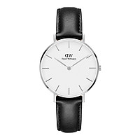 Daniel Wellington DW 32mm经典商务牛皮表带石英表女非机械