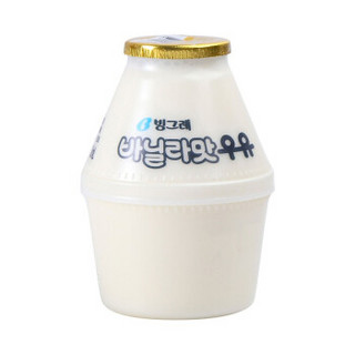 韩国宾格瑞香蕉牛奶草莓味荔枝坛子奶小胖瓶 香草味238ml*4瓶