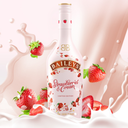 百利甜酒 甜酒 伏特加 草莓奶油味 17%vol 700ml（赠50ml*4）