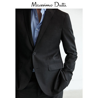 Massimo Dutti 男装 修身版羊毛男士西装外套 02006137802 灰色 46