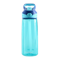 康迪克 夏季成人学生吸管水杯一键开启耐摔运动水杯 蓝杯深蓝盖560ml
