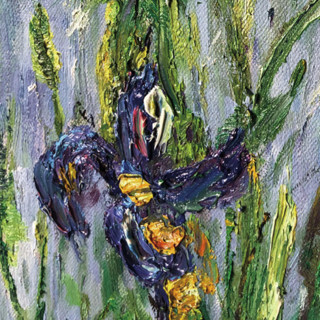 印象斑斓 阿杰 Jack《丁香鸢尾花》60x120cm 布面油画 简约框