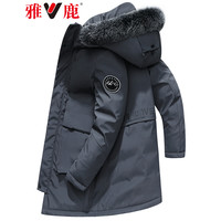 YALU 雅鹿 男士中长狐狸毛领羽绒服 YB67U1240